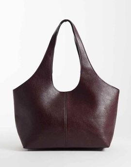 Mango Mango structured tote bag in burgundy