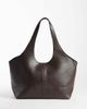 Mango Mango structured tote bag in chocolate-Brown - 1