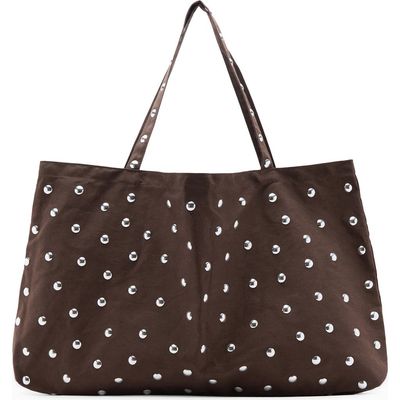 MANGO MANGO Stud Shopper Bag