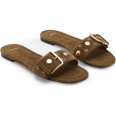 MANGO MANGO Studded Buckle Strap Slide Sandal 