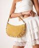 Mango Mango studded detail leather hand bag with fringe trim in tan-Brown - 2