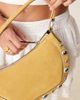 Mango Mango studded detail leather hand bag with fringe trim in tan-Brown - 3