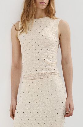 MANGO MANGO Studded Jewel Neck Tank