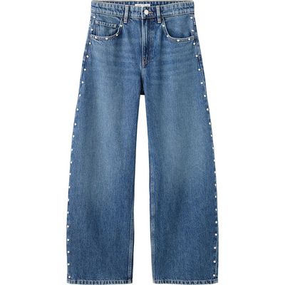 MANGO MANGO Studded Mid Rise Balloon Jeans