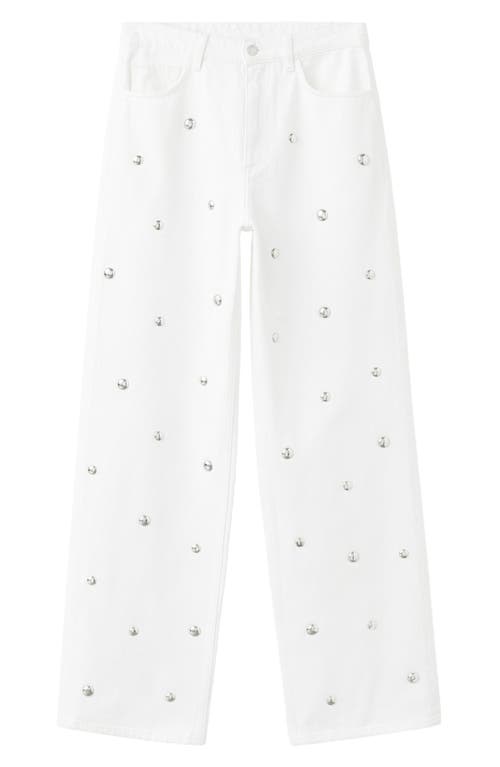 MANGO MANGO Studded Regular Waist Straight Leg Jeans