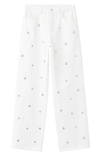 MANGO MANGO Studded Regular Waist Straight Leg Jeans