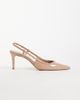 Mango Mango studded slingback heeled pumps in beige-Neutral - 1