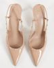 Mango Mango studded slingback heeled pumps in beige-Neutral - 2