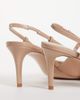 Mango Mango studded slingback heeled pumps in beige-Neutral - 3