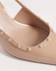 Mango Mango studded slingback heeled pumps in beige-Neutral - 4