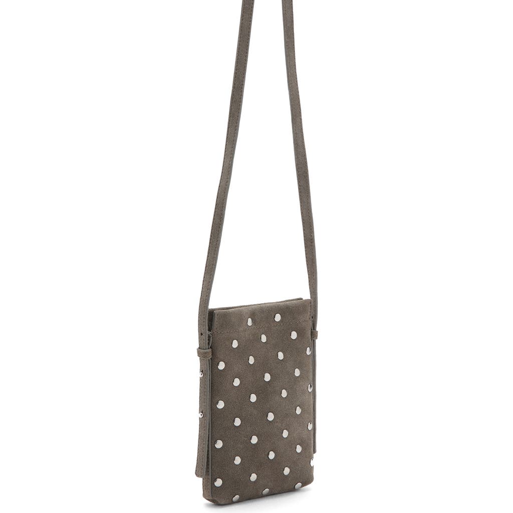 MANGO MANGO Studded Suede Phone Crossbody Bag