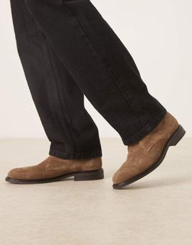 Mango Mango suede boots in dark brown