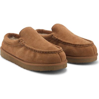 MANGO MANGO Suede Faux Shearling Lined Clog