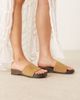 Mango Mango suede flat mules in brown - 1