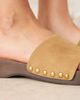 Mango Mango suede flat mules in brown - 3