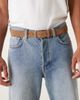 Mango Mango suede silver buckle belt in tan-Brown - 1