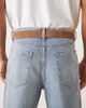 Mango Mango suede silver buckle belt in tan-Brown - 2