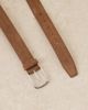 Mango Mango suede silver buckle belt in tan-Brown - 3