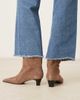 Mango Mango suede square toe low heeled boots in mocha-Brown - 3