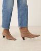 Mango Mango suede square toe low heeled boots in mocha-Brown - 4