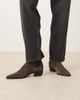 Mango Mango suede square toe low heeled western ankle boots in gray - 1