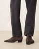 Mango Mango suede square toe low heeled western ankle boots in gray - 4