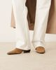 Mango Mango suede square toe low heeled western ankle boots in latte-Brown - 1