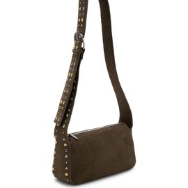 MANGO MANGO Suede Stud Crossbody Bag
