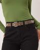 Mango Mango suede studded belt in mushroom-Brown - 1
