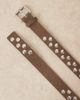 Mango Mango suede studded belt in mushroom-Brown - 2