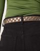 Mango Mango suede studded belt in mushroom-Brown - 3