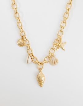 Mango Mango summer charms necklace in gold
