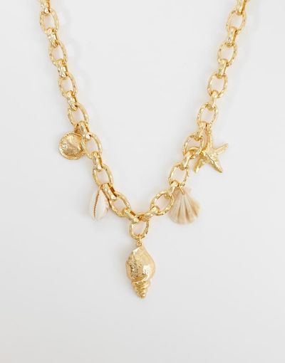 Mango Mango summer charms necklace in gold