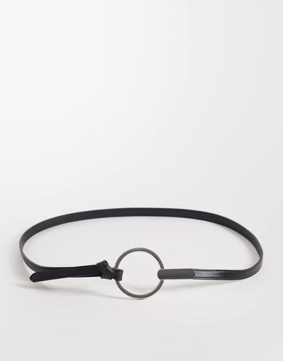 Mango Mango super slim belt in black