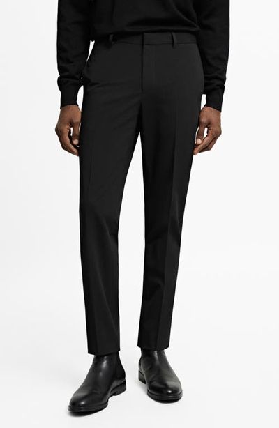MANGO MANGO Superslim Fit Flat Front Stretch Dress Pants