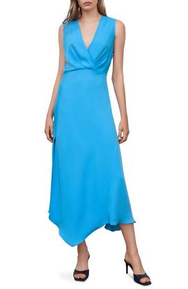 MANGO MANGO Surplice Neck Sleeveless Midi Dress