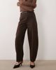 Mango Mango tailored barrel trouser in brown - 1