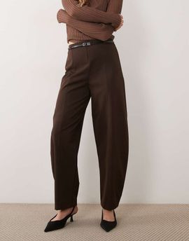 Mango Mango tailored barrel trouser in brown