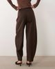Mango Mango tailored barrel trouser in brown - 3