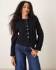 Mango Mango tailored boucle jacket in navy - 1