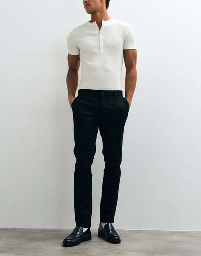 Mango Mango tailored slim fit pants in black
