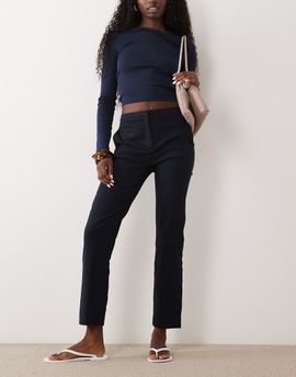 Mango Mango tailored slim pants in navy