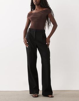 Mango Mango tailored straight leg pants in black
