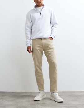 Mango Mango tapered jeans in beige-Neutral
