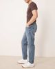 Mango Mango tapered jeans in dark blue rinse wash - 2