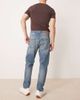Mango Mango tapered jeans in dark blue rinse wash - 3