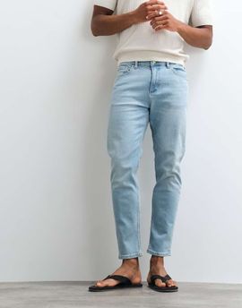 Mango Mango tapered jeans in light blue