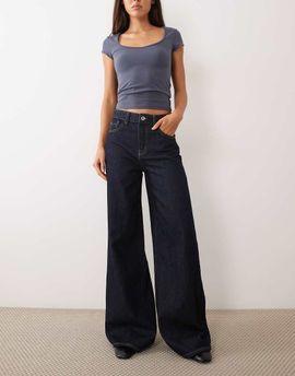 Mango Mango Teen 100% cotton straight jeans in indigo-Blue