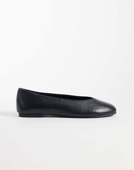 Mango Mango Teen 100% leather ballet flats in black