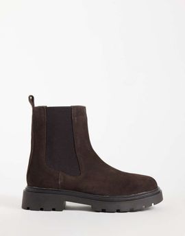Mango Mango Teen 100% leather suede moto boot in brown
